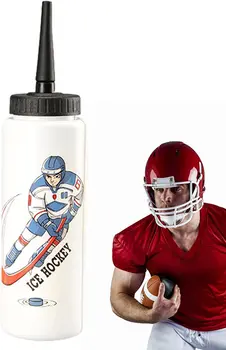 Хоккейная бутылка для воды |1л Портативные бутылки для отжима большой емкости с длинной соломинкой, модная бутылка для воды для мальчиков для бокса, хоккея, велоспорта